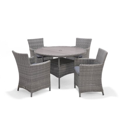Bermuda Dark 4 Seater Round Dining Set