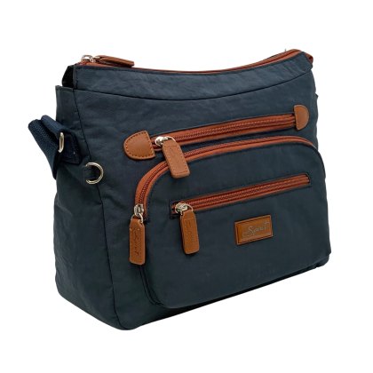 Spirit Navy and Tan Multi Pocket Crossbody Bag