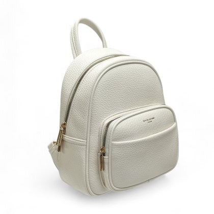 David Jones White Textured Backpack