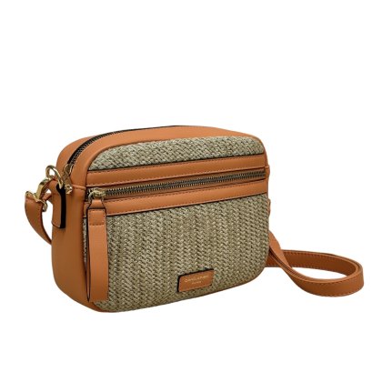 David Jones Peach Straw Camera Bag