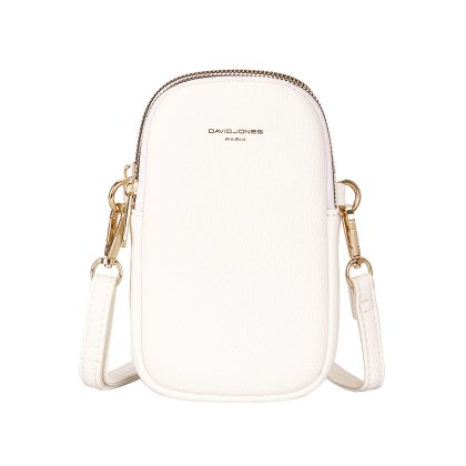 David Jones Double Zip Phone Case White