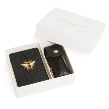 Alice Wheeler Compact and Lipstick Holder Gift Set Black Alice Wheeler Compact and Lipstick Holder Gift Set Black