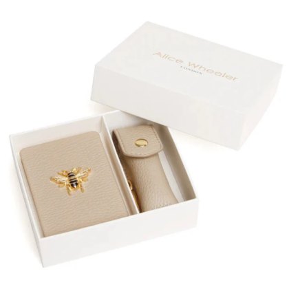 Alice Wheeler Compact and Lipstick Holder Gift Set Cream Alice Wheeler Compact and Lipstick Holder Gift Set Cream