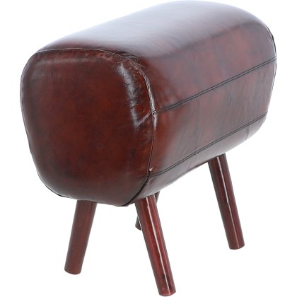 Ashwood Leather Tan Pommel Stool