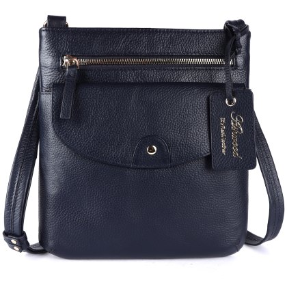 Ashwood Leather Chester Navy Front Pouch Crossbody Bag