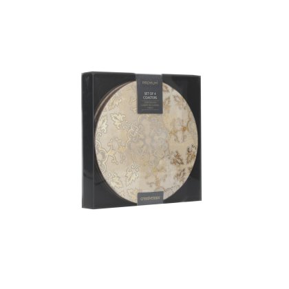 Creative Tops Gold Impressions Set of 4 Round Coasters