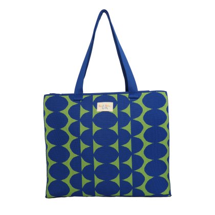 Zelly Woven Bag Blue Abstract