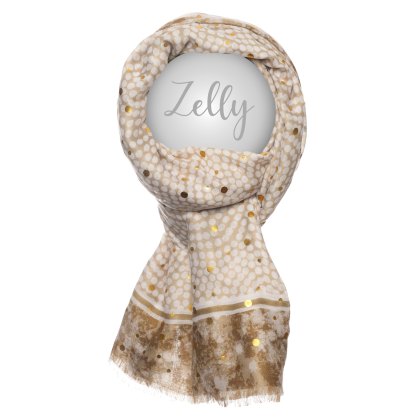 Zelly Metallic Spots Taupe Scarf Zelly Metallic Spots Taupe Scarf