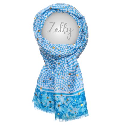 Zelly Metallic Blue Spots Scarf Zelly Metallic Blue Spots Scarf
