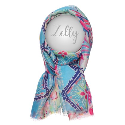 Zelly Lattice Corals Blue Scarf Zelly Lattice Corals Blue Scarf