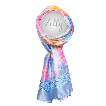 Zelly Dotted Circles Blue Scarf Zelly Dotted Circles Blue Scarf