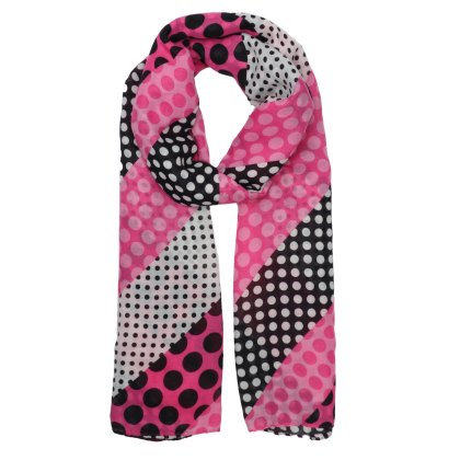 Zelly Multi Dots Hot Pink Scarf Zelly Multi Dots Hot Pink Scarf