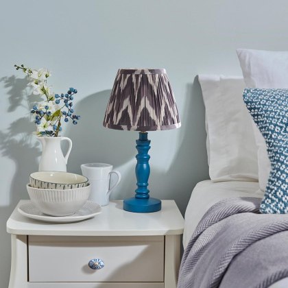 Endon Marlin Blue Bilbury Lamp & 20cm Pearl Grey Zigzag Shade