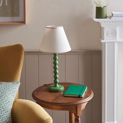 Endon Cotswold Green Higgledy Lamp & 25cm Vintage White Ivy Shade