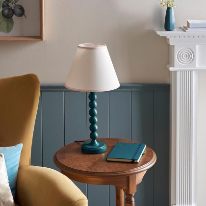 Endon Marlin Blue Higgledy Lamp & 25cm Vintage White Ivy Shade