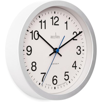 Acctim Bromham Silver 20cm Non Ticking Wall Clock