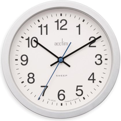 Acctim Bromham Silver 20cm Non Ticking Wall Clock Acctim Bromham Silver 20cm Non Ticking Wall Clock