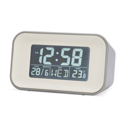 Acctim Alta Owl Grey LCD Alarm Clock