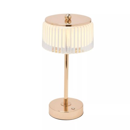 Widdop Hestia Crystal USB LED Touch Table Lamp Gold Base