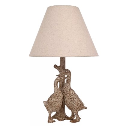 Widdop Hestia Wood Effect Geese Resin Table Lamp Widdop Hestia Wood Effect Geese Resin Table Lamp