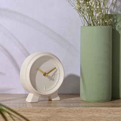 Widdop Interval Ceramic Mantle Clock Cream