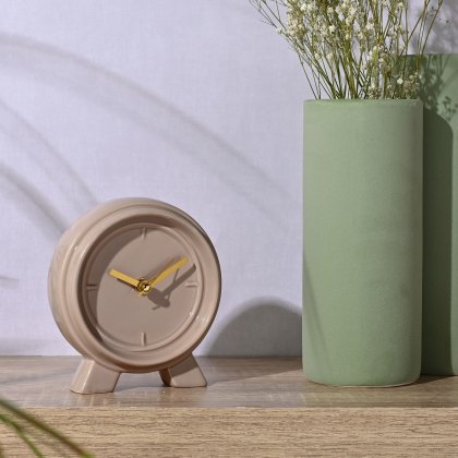 Widdop Interval Ceramic Mantle Clock Biscuit