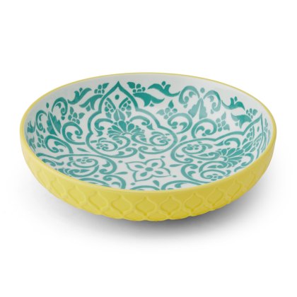 Mikasa Yellow & Blue Geometric Pasta Bowl Mikasa Yellow & Blue Geometric Pasta Bowl