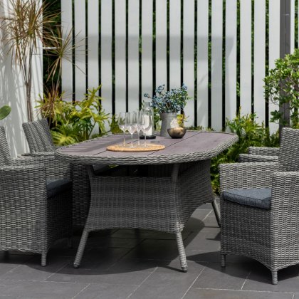Bermuda Dark 6 Seater Oval Dining Set