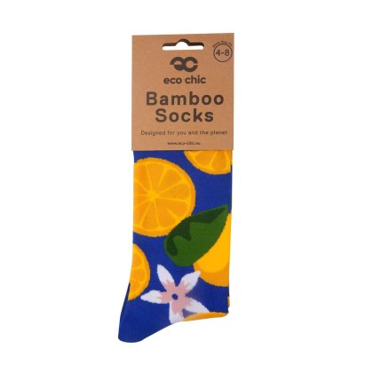 Eco Chic Blue Lemon Bamboo Socks 4-8
