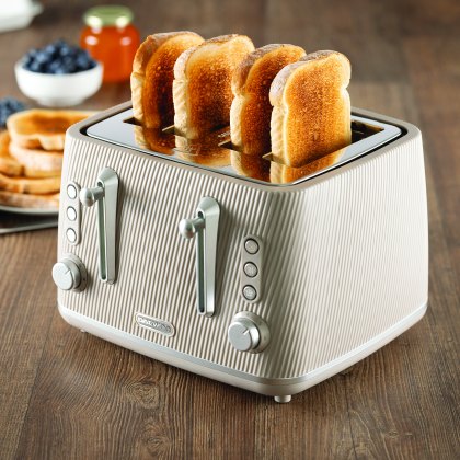 Daewoo Cascade 4 Slice Toaster Taupe