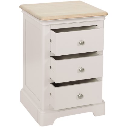 Broadway 3 Drawer Bedside Table in Grey Mist