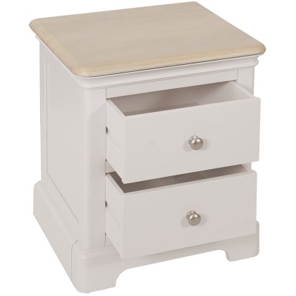 Broadway 2 Drawer Bedside Table in Grey Mist
