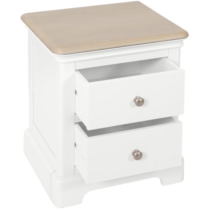 Broadway 2 Drawer Bedside Table in White