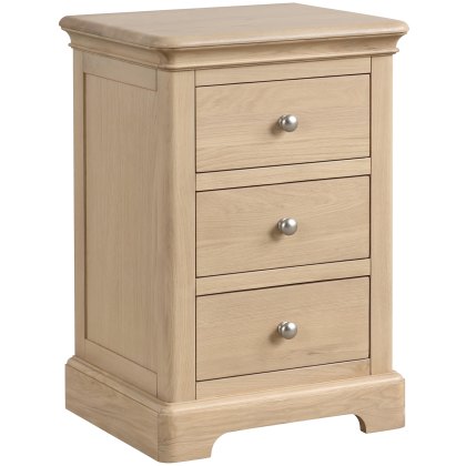 Broadway 3 Drawer Bedside Table in Oak Broadway 3 Drawer Bedside Table in Oak
