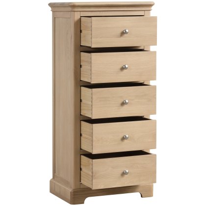 Broadway 5 Drawer Tallboy in Oak Broadway 5 Drawer Tallboy in Oak