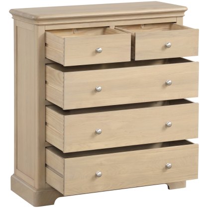 Broadway 2 Over 3 Drawer Chest in Oak