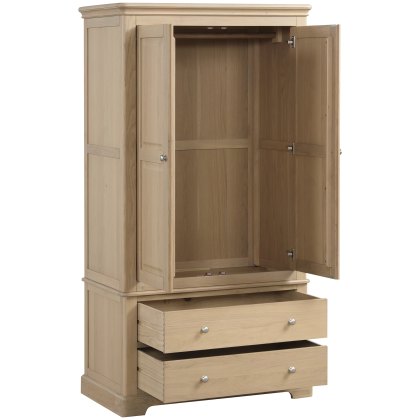 Broadway 2 Drawer Double Gents Wardrobe in Oak