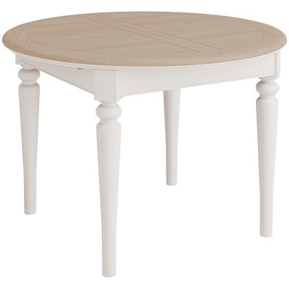 Broadway Round Extending Dining Table & 4 Chairs in Grey Mist
