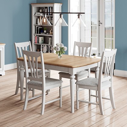 Broadway Medium Extending Dining Table & 4 Chairs in Grey Mist Broadway Medium Extending Dining Table & 4 Chairs in Grey Mist