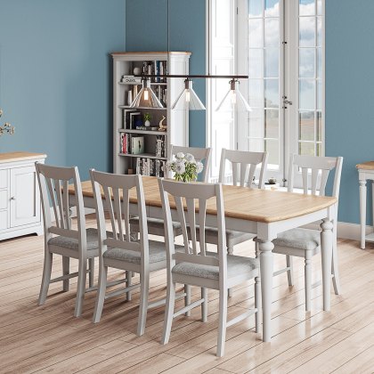 Broadway Large Extending Dining Table & 6 Chairs in Grey Mist Broadway Large Extending Dining Table & 6 Chairs in Grey Mist