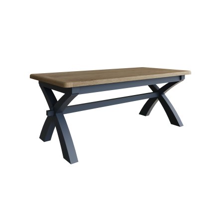 Heritage Editions Blue 2m Fixed Dining Table and 4 Upholstered Chairs