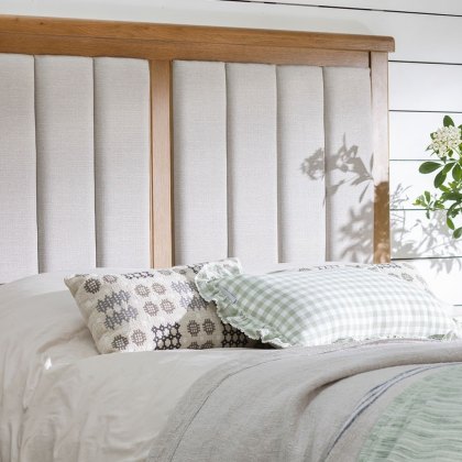 Manor Oak Fabric Headboard Bed