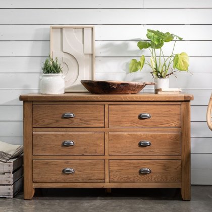 Manor Oak 6 Drawer Chest