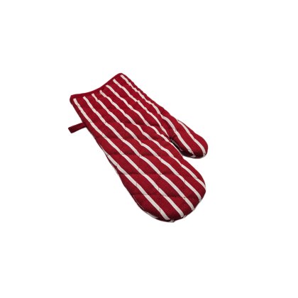 Butchers Stripe Red Single Oven Glove Butchers Stripe Red Single Oven Glove