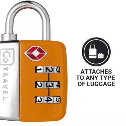Go Travel Combi Twin Padlocks TSA Orange