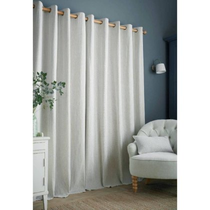 Laura Ashley Cornish Stripe Slate Blue Curtains