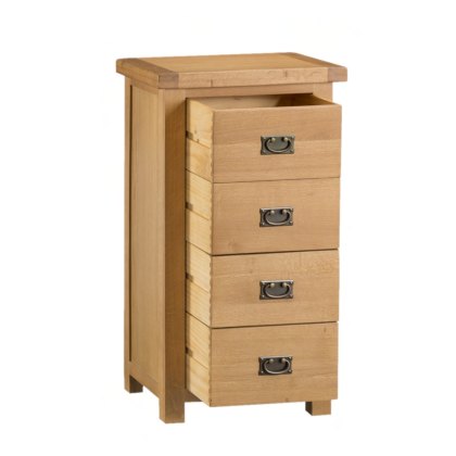 Norfolk Oak 4 Drawer Narrow Chest