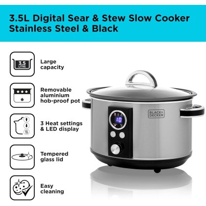 Black & Decker 3.5L Digital Slow Cooker