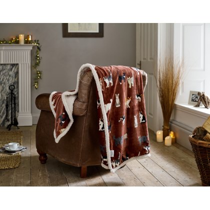 Deyongs Sherpa Fleece Throw Mixed Kitty