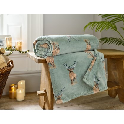 The Lyndon Company Coco Velvet Touch Throw Fell Stag